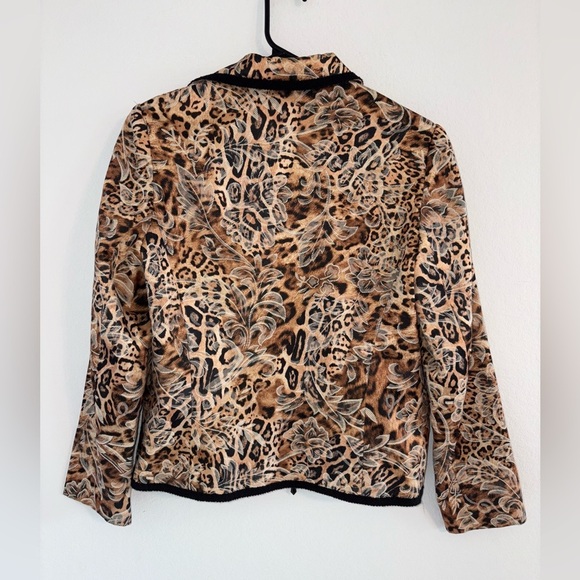 Vintage Giancarlo Ferrari Jungle Print Blazer Zip Up Jacket size 6 - Picture 14 of 16